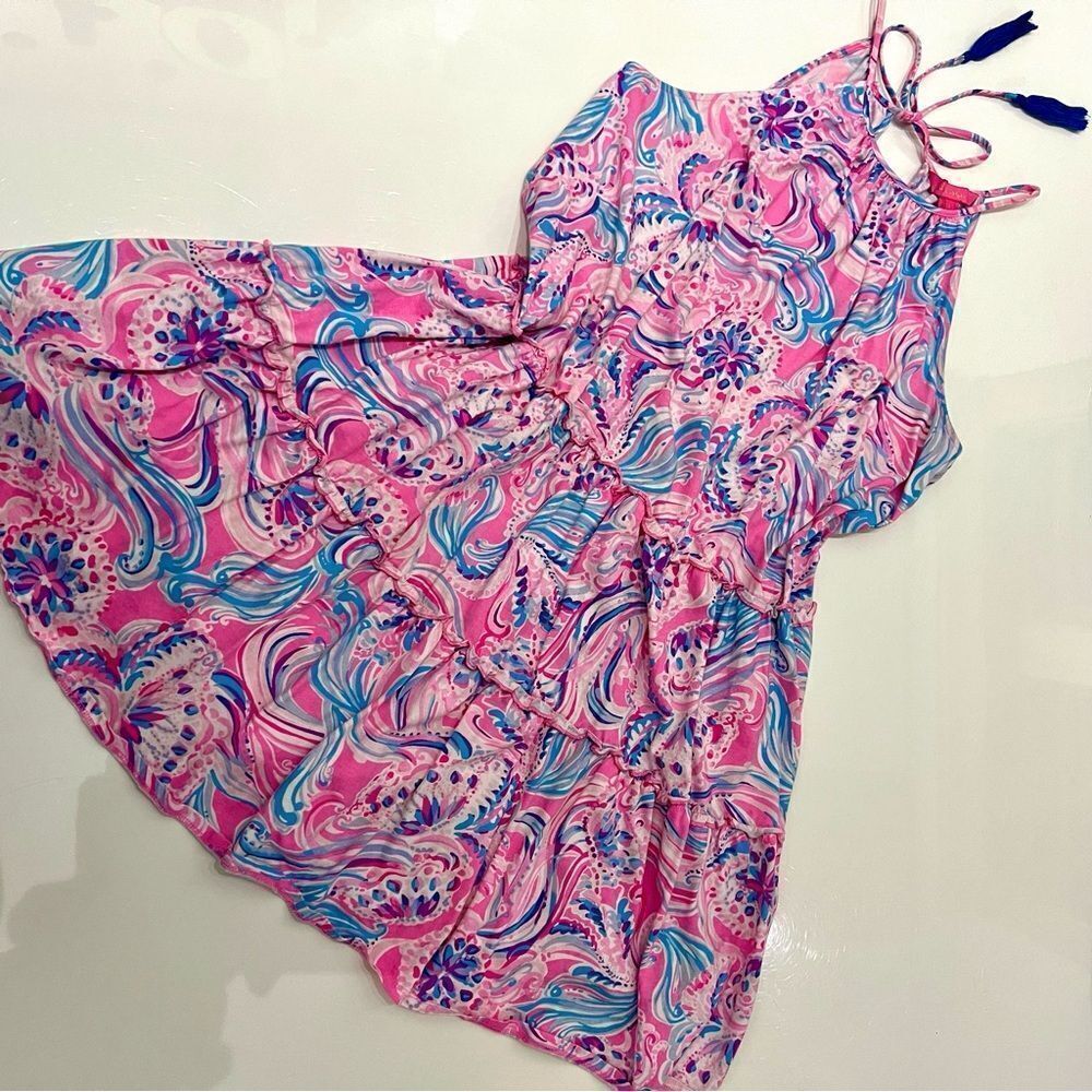 Lilly Pulitzer Neon Don’t Be Jelly Evalyn Swing Dress in Prosecco Pink - Picture 3 of 11